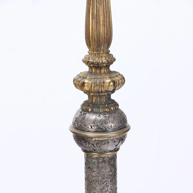 An Antique Silver and Bronze Floor Lamp by Edward F. Caldwell & Co. For Sale In Philadelphia - Image 6 of 12