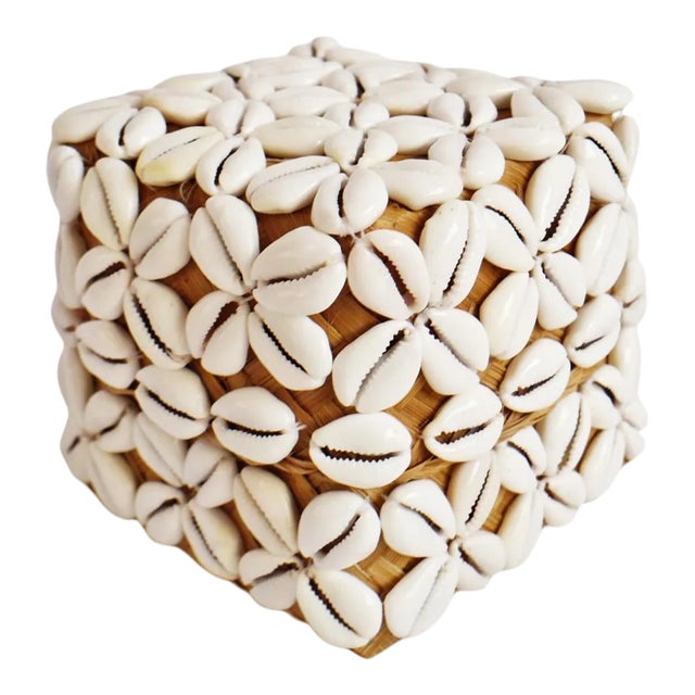 Coastal Vintage Cowry Shell Box Small For Sale