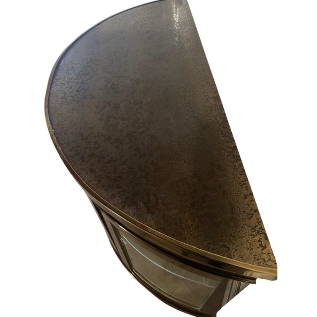 Mastercraft 1970s Brass Illuminated Demilune Cabinet For Sale In Los Angeles - Image 6 of 6