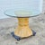 1970s Signed McGuire Bamboo Rattan Wheat Sheaf Pedestal Base 45” Round Glass Top Dining Table For Sale - Image 16 of 17