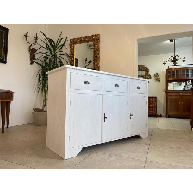 Dimensions: Height x width x depth in cm: 100 x 160 x 55 For sale is an enchanting sideboard with 3 drawers / 3 doors made...