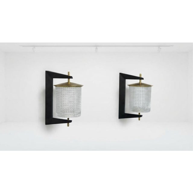 Vintage Wall Sconces by Carl Fagerlund for Orrefors, 1960, Set of 2, in Very Good conditions. Designed 1960 to 1969 This...