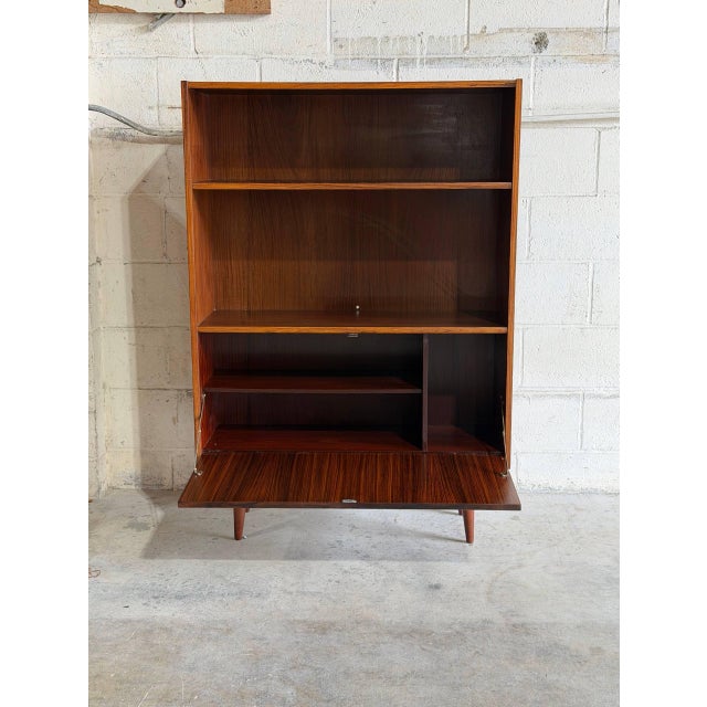 1960s Rosewood Bookcase With Drop Down Storage Door Denmark 1960s For Sale - Image 5 of 10
