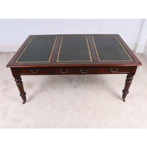 Victorian Mahogany Library Table or Desk, 1880 For Sale - Image 10 of 11