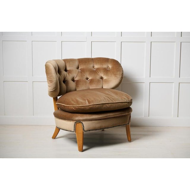 Gold 20th Century Scandinavian Modern Boet Lounge Chair by Otto Schulz, 1890s For Sale - Image 8 of 9