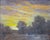Alone by Lorenzo Chavez | Oil on Canvas Panel Landscape with a figure walking at sunset For Sale