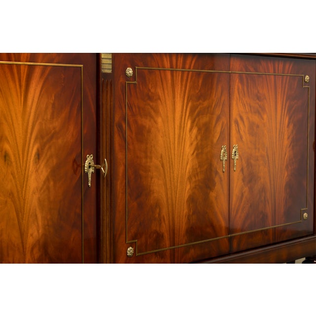 Mid 20th Century French Louis XVI Style Mahogany Sideboard Buffet With Carrara Marble Top For Sale - Image 11 of 18