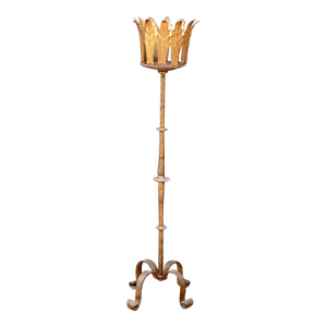 Antique Gilt Iron Floor Candle Stand