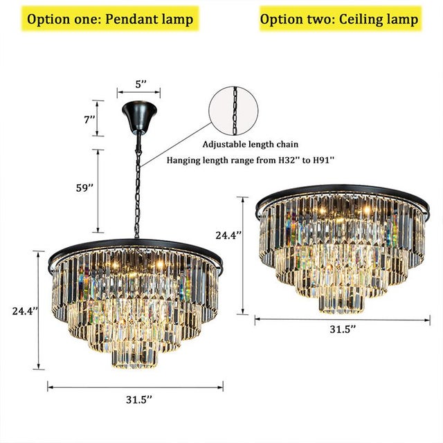 The tiered crystal flush mount is an elegant ceiling light with a contemporary look that will add mid-century modern decor...