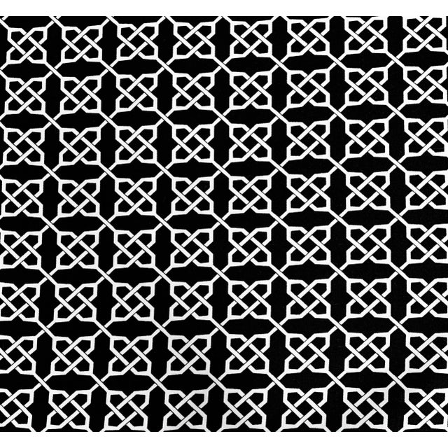 Textile Free Spirit Designer Vicki Payne Black & White Links Celtic Knot Chinoiserie Fretwork Lattice Trellis- 9.14 Yards For Sale - Image 7 of 7