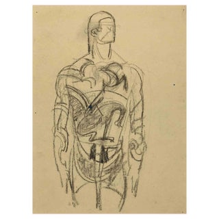 Louis Durand, Man Machine, Original Pencil Drawing, Early 20th Century For Sale