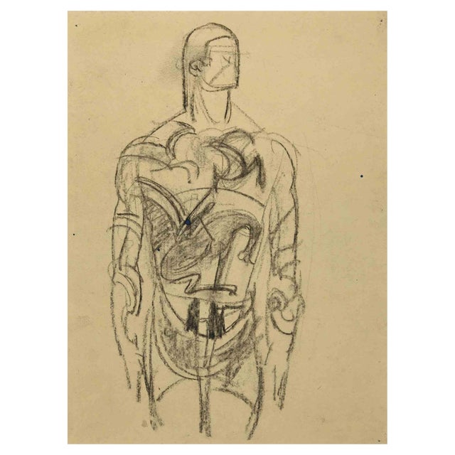Louis Durand, Man Machine, Original Pencil Drawing, Early 20th Century For Sale
