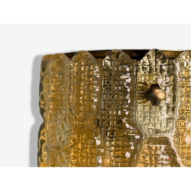 Orrefors, Swedish Modern, Brass, Glass, Wall Light, Sweden, 1960s For Sale In New York - Image 6 of 9