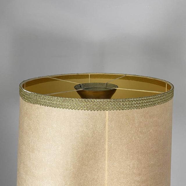 1940s Italian Wood Floor Lamp with Gold Leaf and Light Blue Lacquer, 1940s For Sale - Image 5 of 18