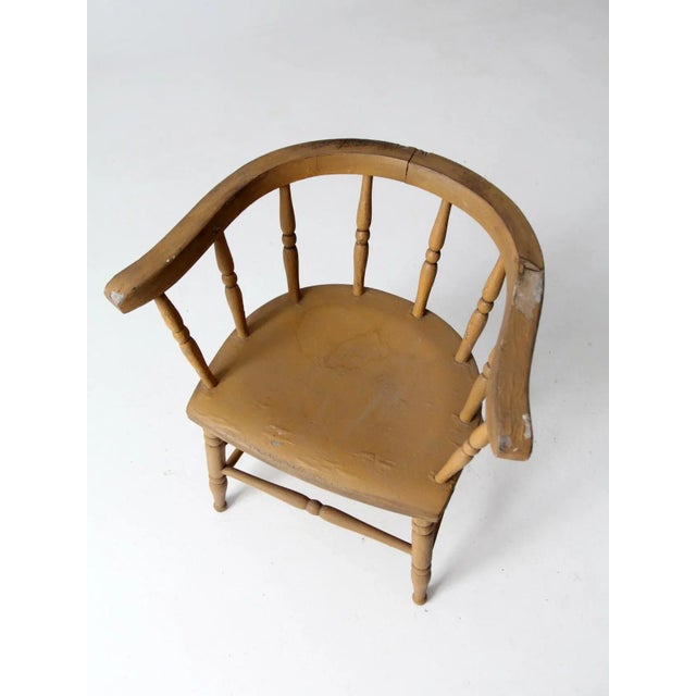 Early 20th Century Antique Captains Chair For Sale - Image 5 of 8