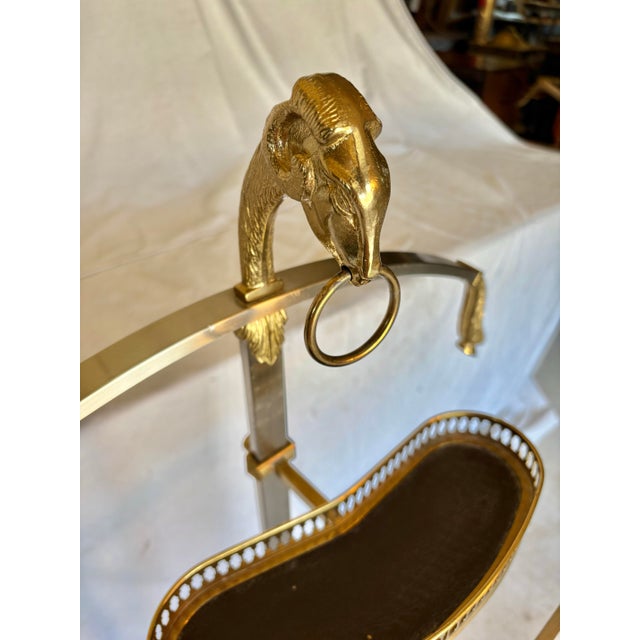 Mid 20th Century Mid 20th Century Italian Maison Jansen Style Mixed Metal Ram's Head Gentleman's Valet Stand For Sale - Image 5 of 14