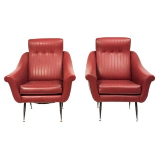 Set of Vintage italian Armchairs, 1950s For Sale