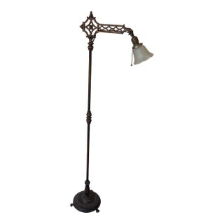 Early 20th Century Art Deco Style Bridge Floor Lamp For Sale