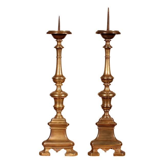 Italian Candlesticks in Bronze For Sale