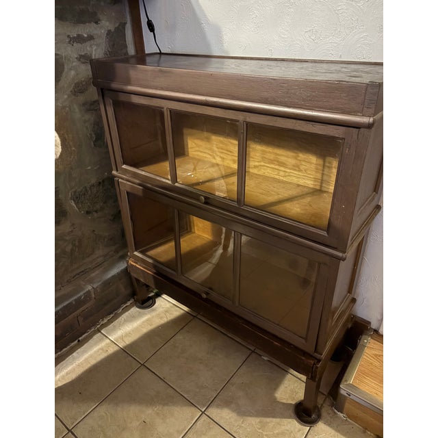 Antique Macey 2-Section Barrister Bookcase (Model 35-10, Finish 49) For Sale In Philadelphia - Image 6 of 7