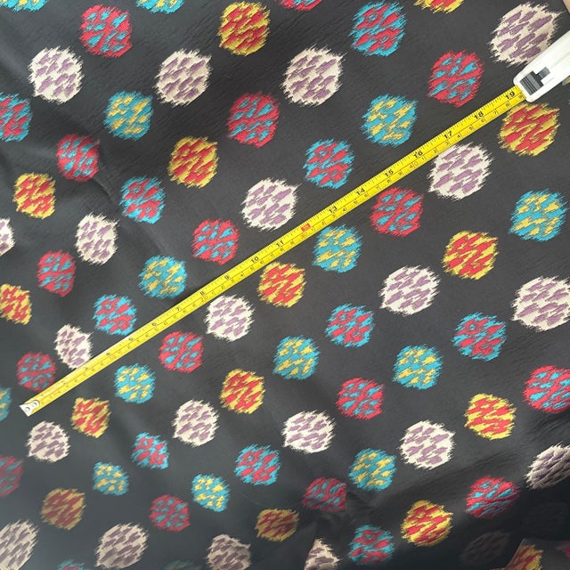 Italian Etro Black Multicolor Upholstery Fabric 3 Yards For Sale - Image 3 of 9