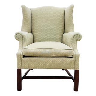 Vintage Hickory Chair Chippendale Wingback Chair | Historic James River Plantations Collection For Sale