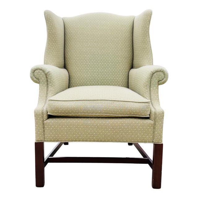 Vintage Hickory Chair Chippendale Wingback Chair | Historic James River Plantations Collection For Sale