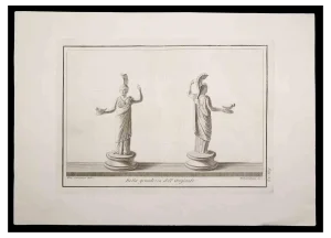 Ferdinando Campana, Ancient Roman Statue, Original Etching, 18th Century