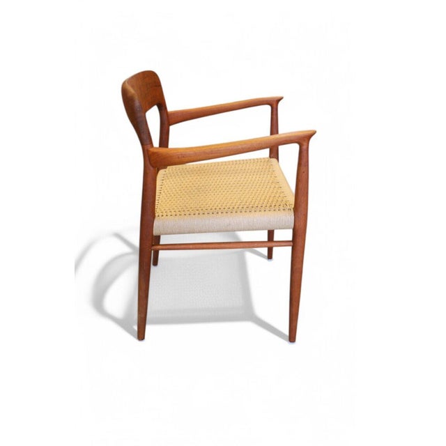 Wood Model 56 Dining Chair in Teak and New Wicker Seat by Niels O. Møller, 1960s For Sale - Image 7 of 15