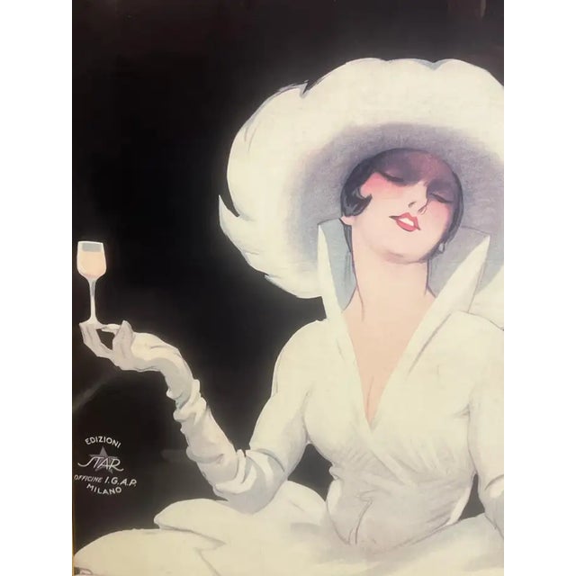 Marcello Dudovich Vermouth Bianco Martini & Rossi, Torino Poster, Framed For Sale - Image 4 of 15