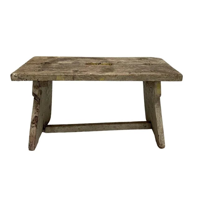 Farmhouse Vintage Farmhouse Wooden Step Stool For Sale - Image 3 of 6