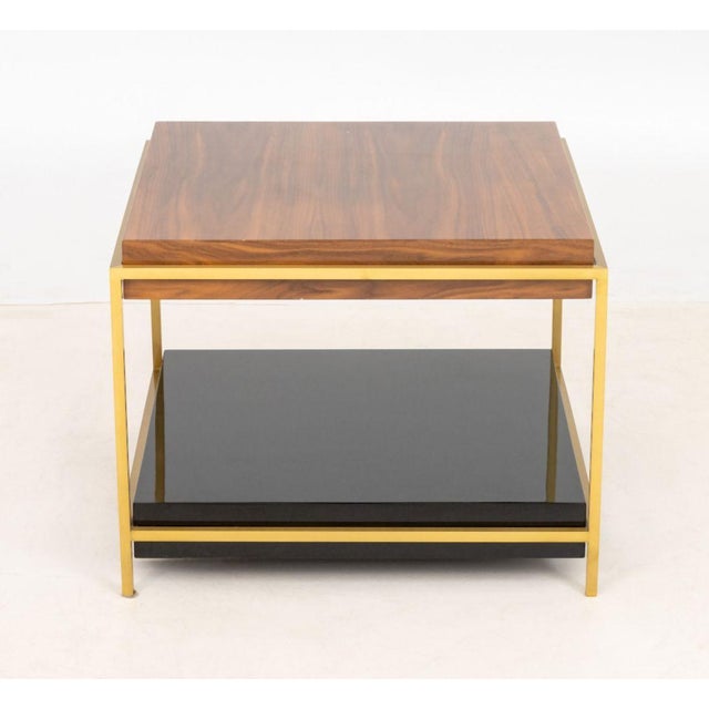 Mid-Century Modern Mid-Century Modern Style Brass Two-Tier Side Table For Sale - Image 3 of 6