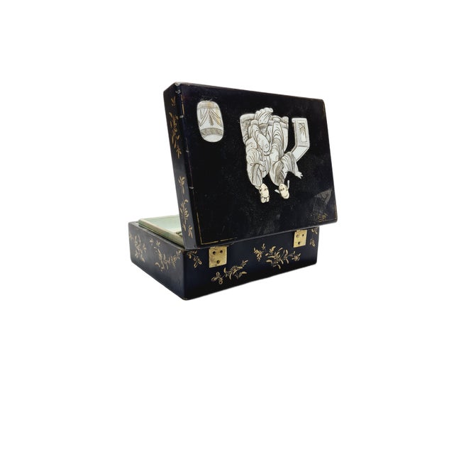 Art Nouveau German Box with Marquetry, 1900s For Sale - Image 9 of 11
