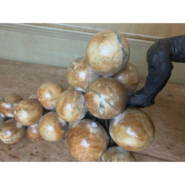 Stone Large Vintage Italian Alabaster Grape Cluster Sculpture For Sale - Image 7 of 11