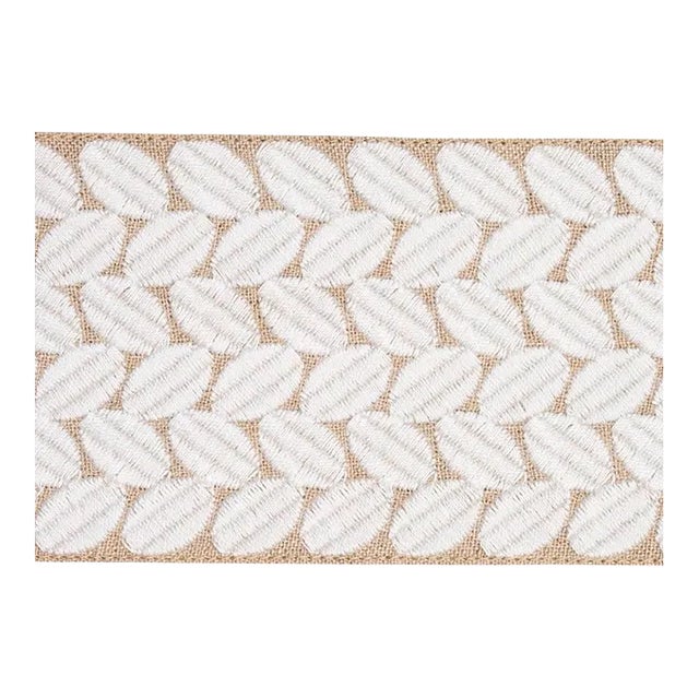 Sample - Schumacher Berkeley Tape Wide in Ivory on Natural For Sale