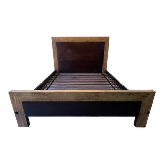 Vintage California King Wood Plank Bed For Sale