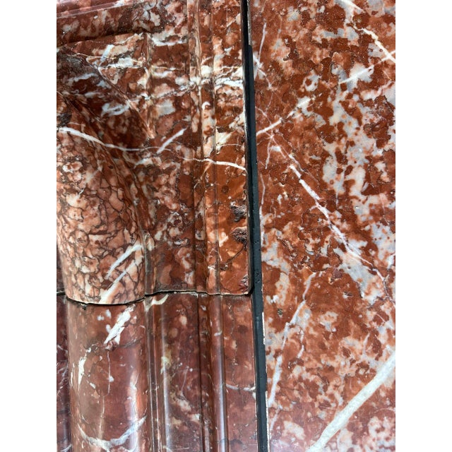 Louis XIV Style Fireplace in Red Campan Marble, 1880s For Sale - Image 3 of 18