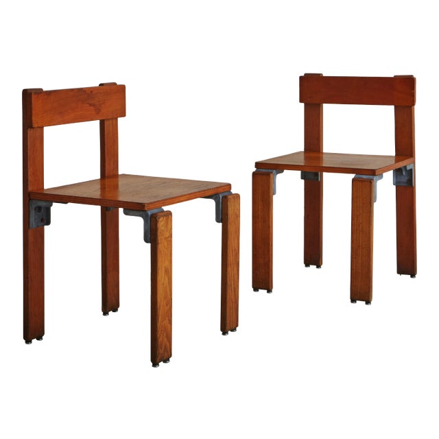 Aluminum + Ash Wood Chair by George Candilis + Anja Blomstedt, France 1968 For Sale