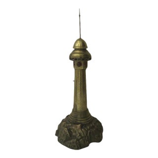 Vintage Mid Century Bronze Light in the Shape of Lighthouse For Sale
