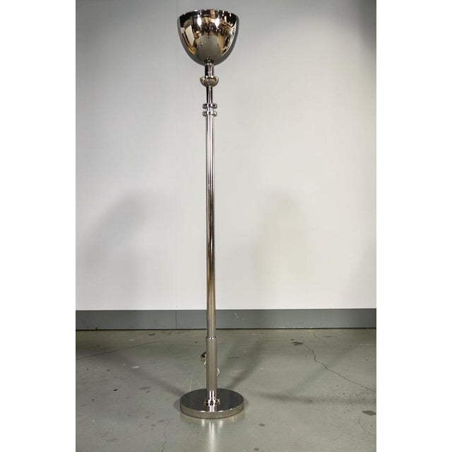 Late 20th Century Late 20th Century Pair of Ralph Lauren Polished Nickel Layne Torchiere Floor Lamps For Sale - Image 5 of 12