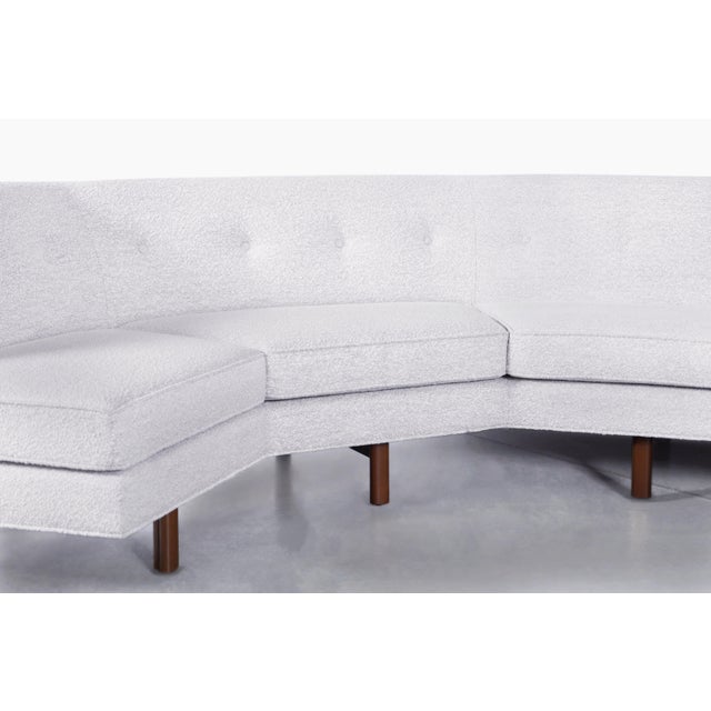 Mid-Century Walnut Sectional Sofa W/ Ottoman by Edward Wormley for Dunbar For Sale - Image 9 of 14