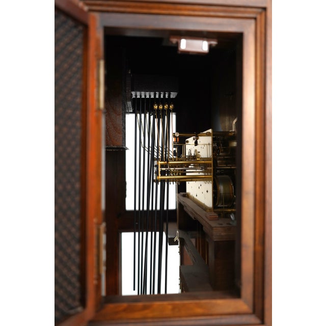 1980s Ridgeway Gothic Walnut Tall Case Grandfather Clock For Sale - Image 5 of 18