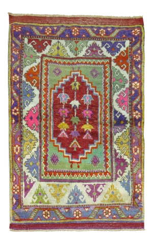 Vintage Colorful Turkish Anatolinan Rug, 2'10'' X 4'1''