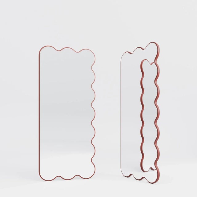 Hvyli Q11 - Full Length Asymmetrical Wavy Blue Mirror by Oitoproducts For Sale - Image 15 of 15