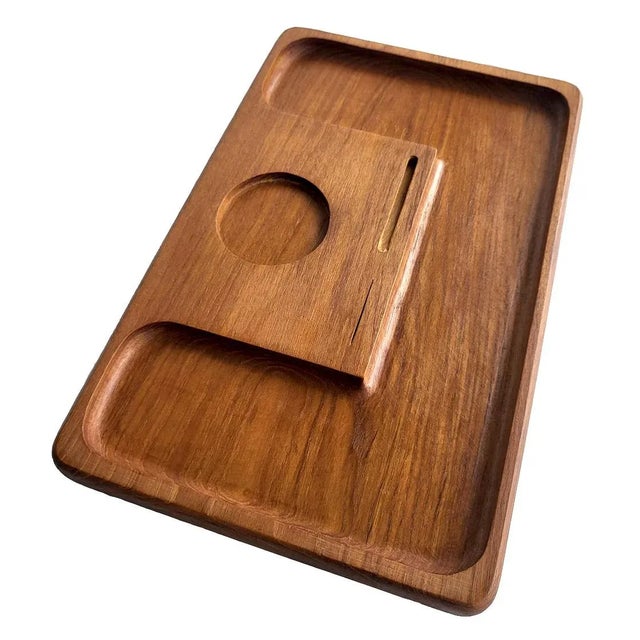 1970s 1970 Teak Wood Cheese/Charcuterie Board or Desk Organizer by Kalmar For Sale - Image 5 of 11