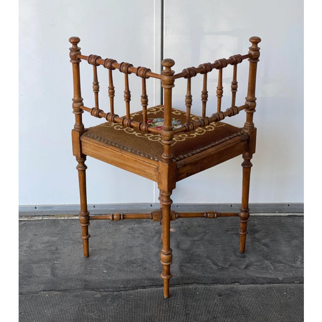 Wood Antique Gilded Corner Chair For Sale - Image 7 of 8