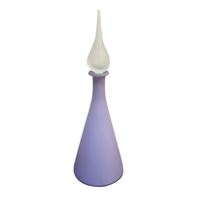 Purple Satin Glass Genie Bottle Vase For Sale