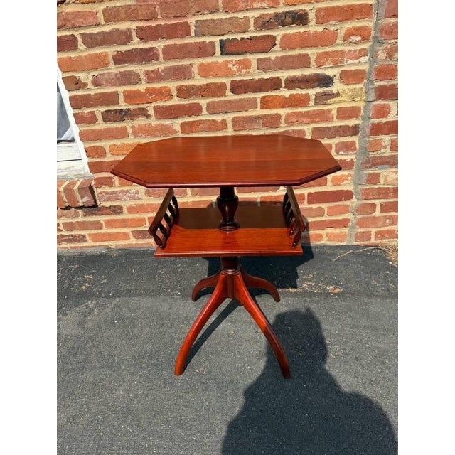 Vintage English Regency Style Spider Leg Two Tier Side Table Solid wood frame, sturdy and strong Circa mid 20th century 27...