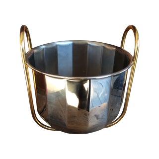 Vintage Silver & Brass Ice Bucket For Sale