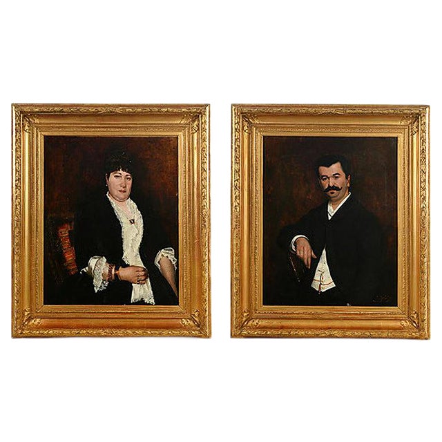 Portraits of the Vanderbilt Family, Georges C. Michelet, Set of 2 For Sale